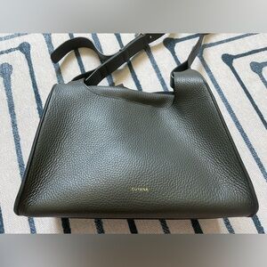 Cuyana Black Pebbled Leather Crossbody Bag